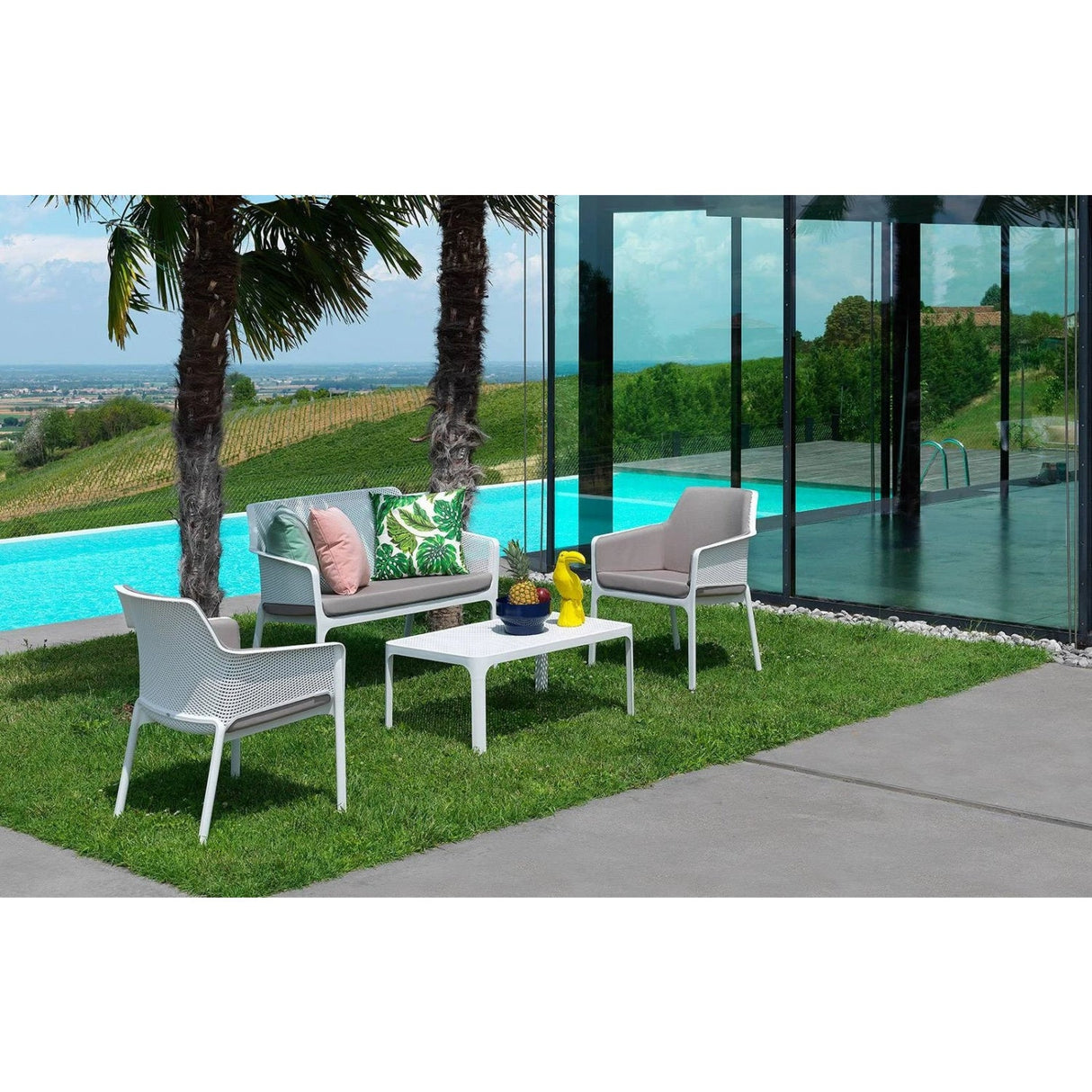 Outdoor Perforated 2-Seater Bench – Net – outdoor alternate view 5