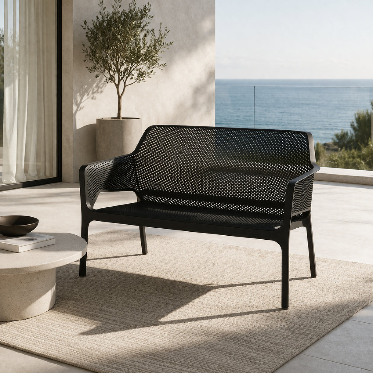 Outdoor Perforated 2-Seater Bench | Oroa.com