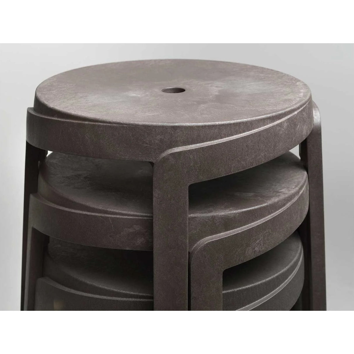 Regenerated Fiberglass Round Outdoor Stool – Stack Mini – outdoor alternate view 12