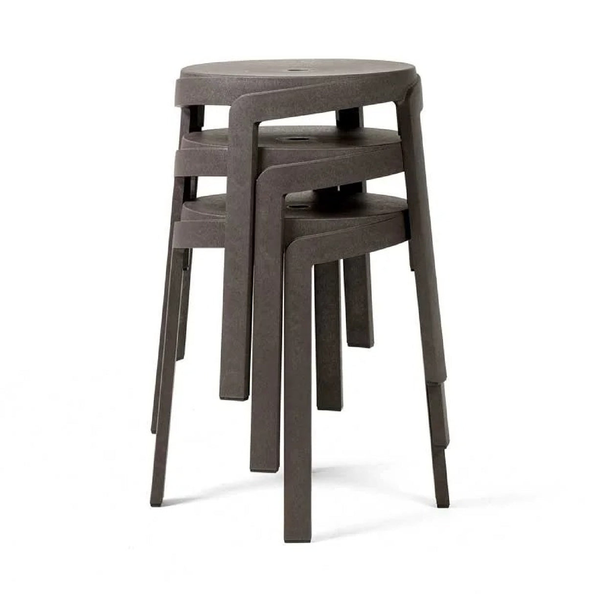 Regenerated Fiberglass Round Outdoor Stool – Stack Mini – outdoor alternate view 8