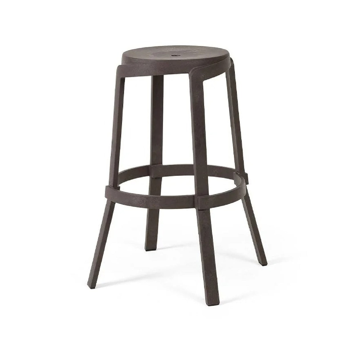 Regenerated Fiberglass Outdoor High Stool – Stack Maxi – outdoor angled view