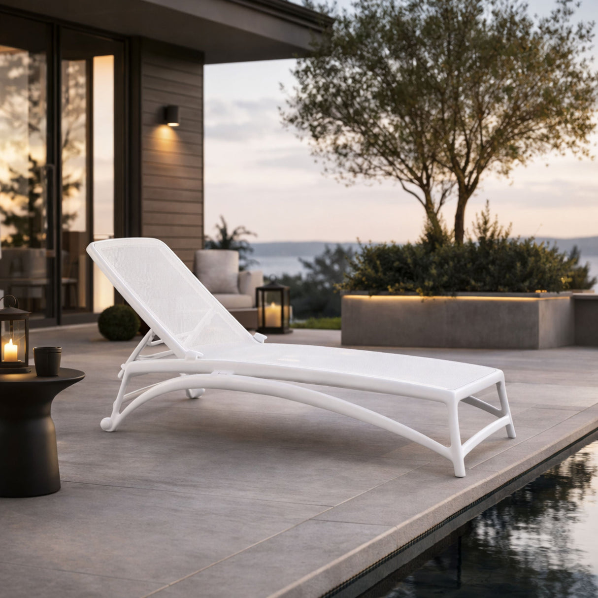 Fiberglass Frame Outdoor Chaise Lounge – Atlantico – outdoor alternate view 6