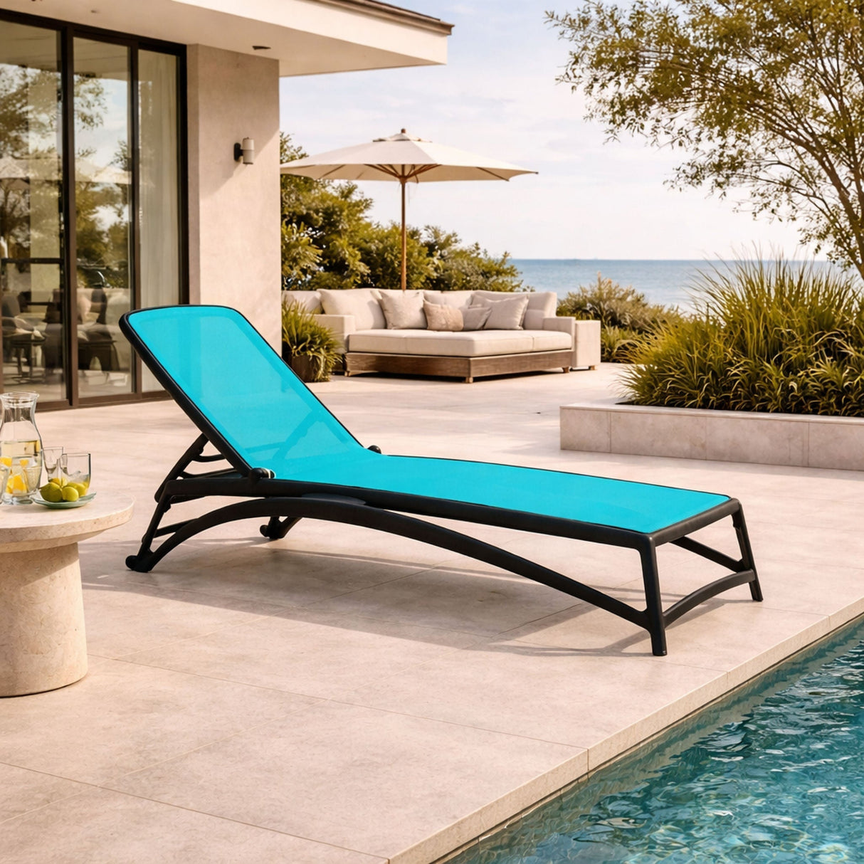 Fiberglass Frame Outdoor Chaise Lounge – Atlantico – outdoor alternate view 8