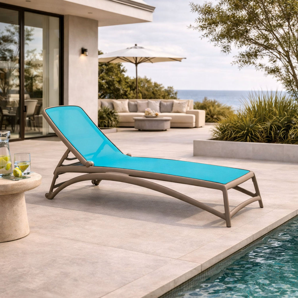 Fiberglass Frame Outdoor Chaise Lounge – Atlantico – outdoor alternate view 12