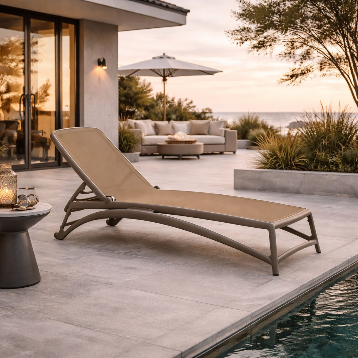 Fiberglass Frame Outdoor Chaise Lounge – Atlantico – outdoor alternate view 20