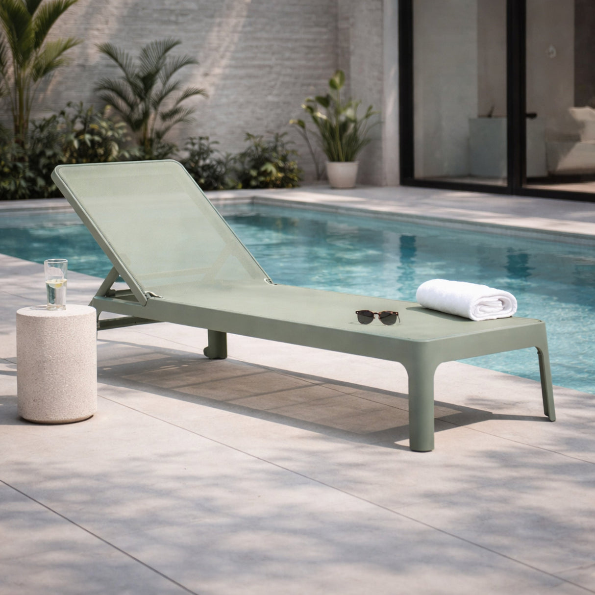 Stackable Fiberglass Outdoor Chaise Lounge – Plano – outdoor alternate view 10