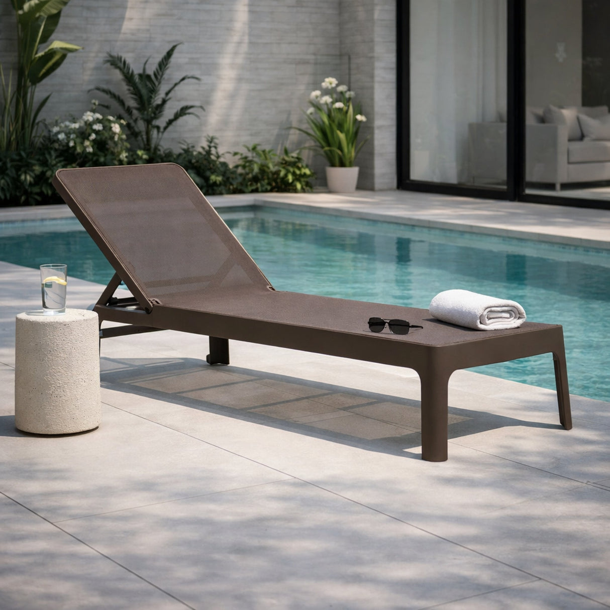 Stackable Fiberglass Outdoor Chaise Lounge – Plano – outdoor alternate view 8