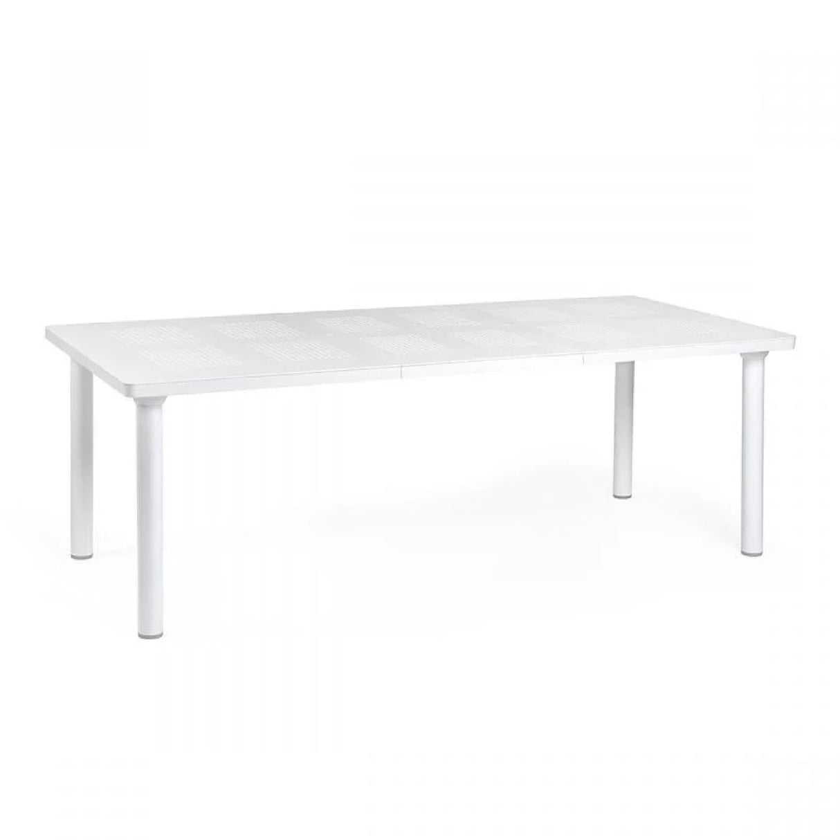 Extendable Outdoor Dining Table with Umbrella Hole – Libeccio – outdoor front view