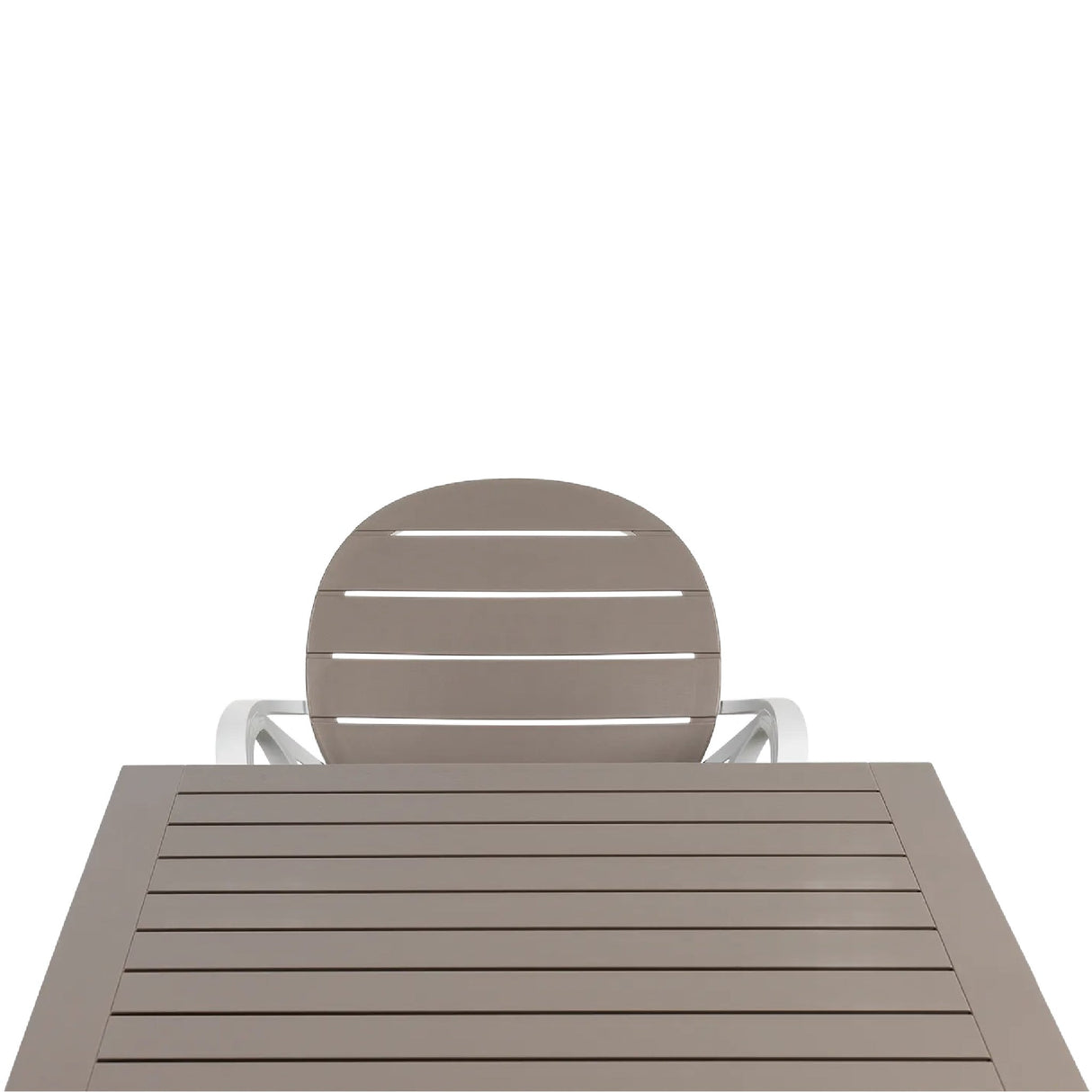 Square Slatted Outdoor Dining Table – Cube – outdoor alternate view 10