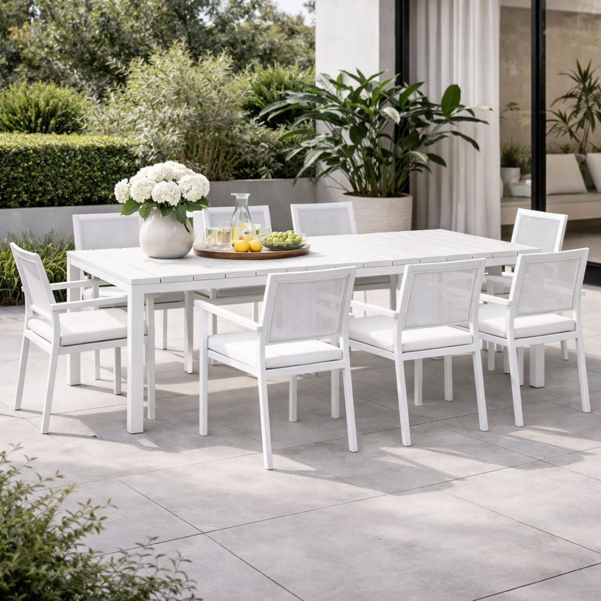 Aluminum Framed Extendible Outdoor Dining Table – Rio – outdoor alternate view 8