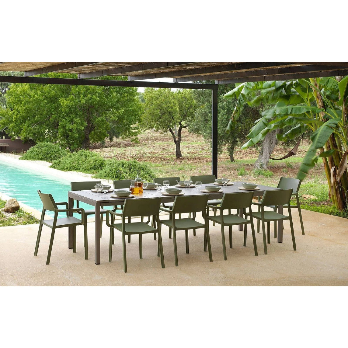 Aluminum Framed Extendible Outdoor Dining Table – Rio – outdoor alternate view 20
