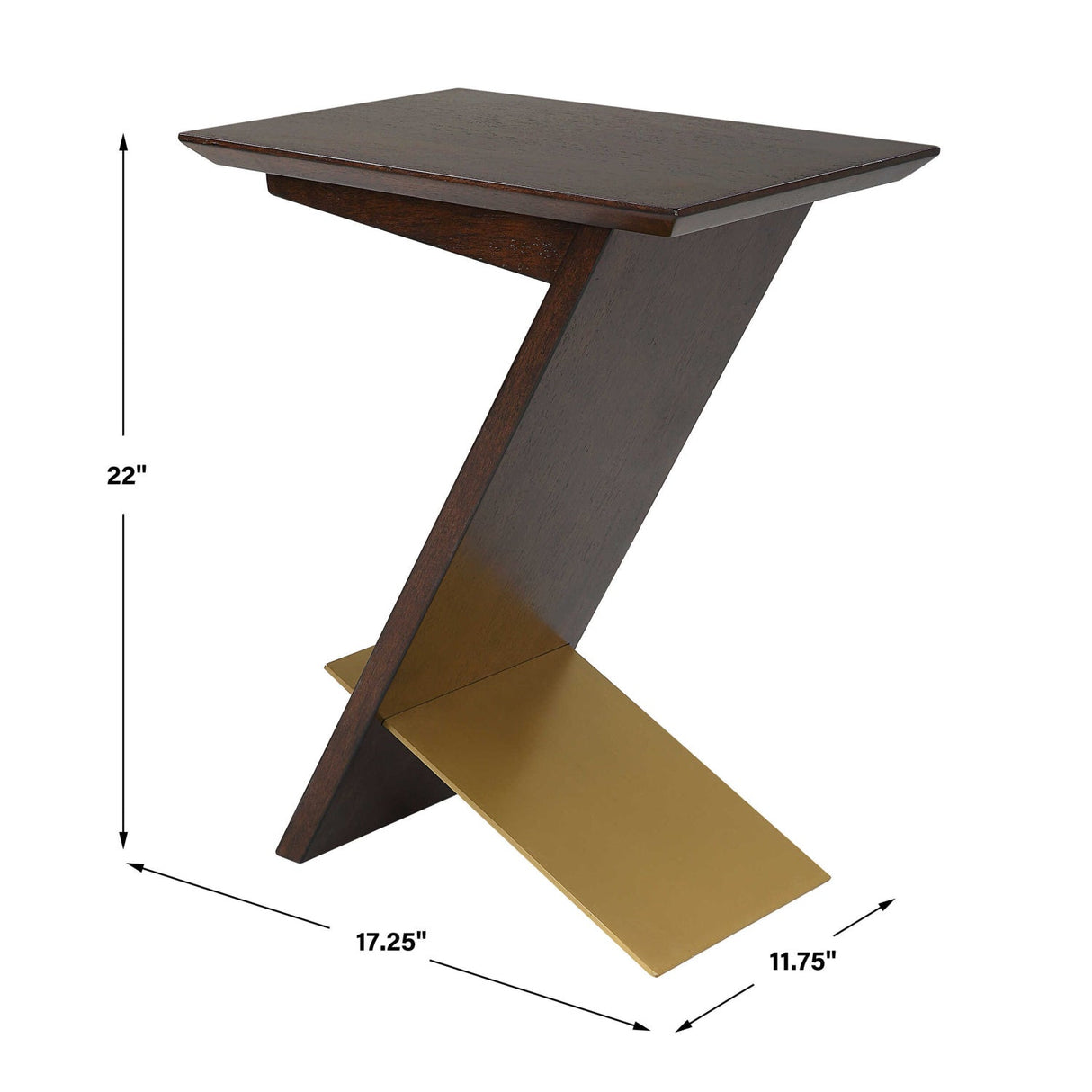 Modern European furniture - Brown Wooden Slanted Accent Table - www.oroa.com