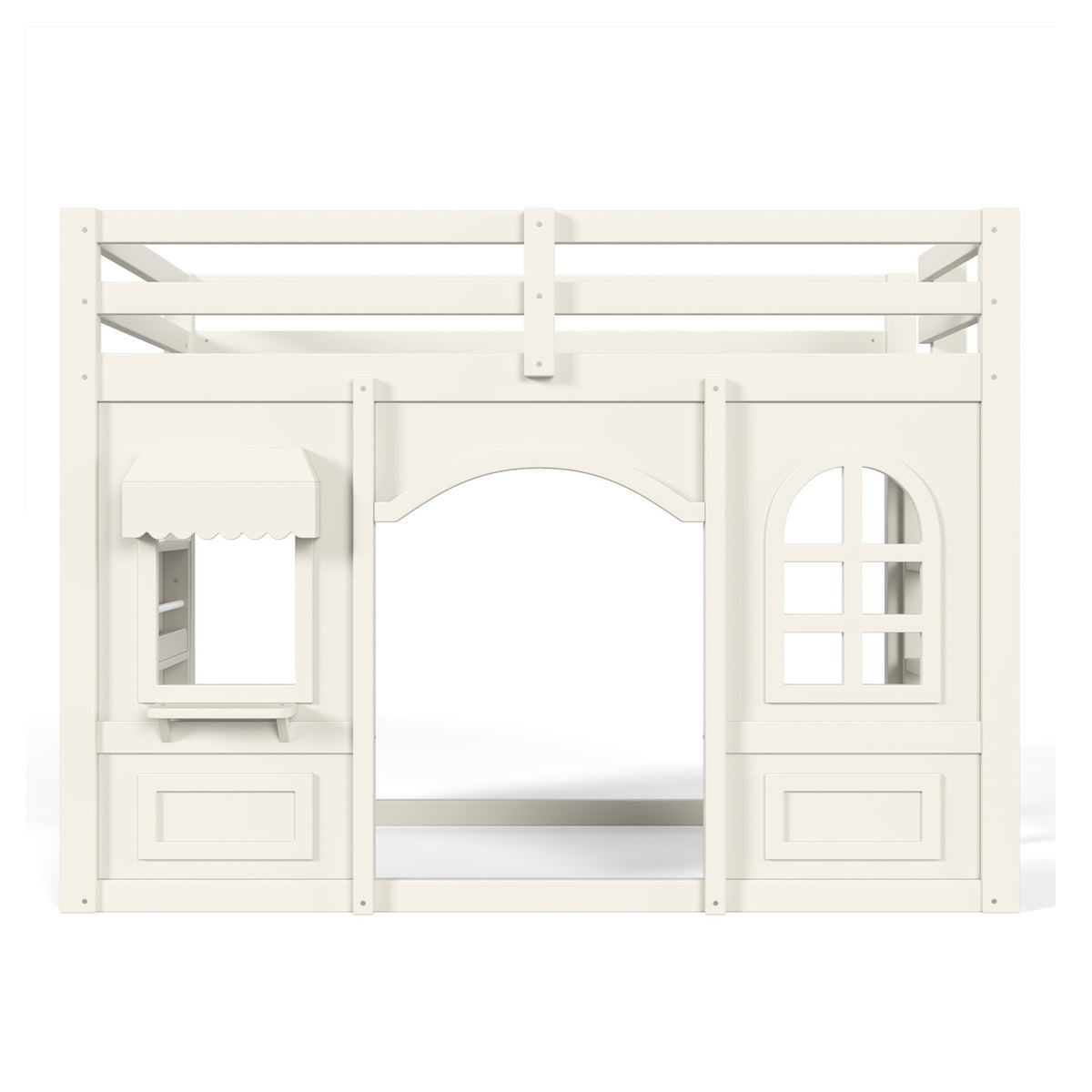 Twin Kids Playhouse Loft Bed with Storage Shelves | OROA Kids