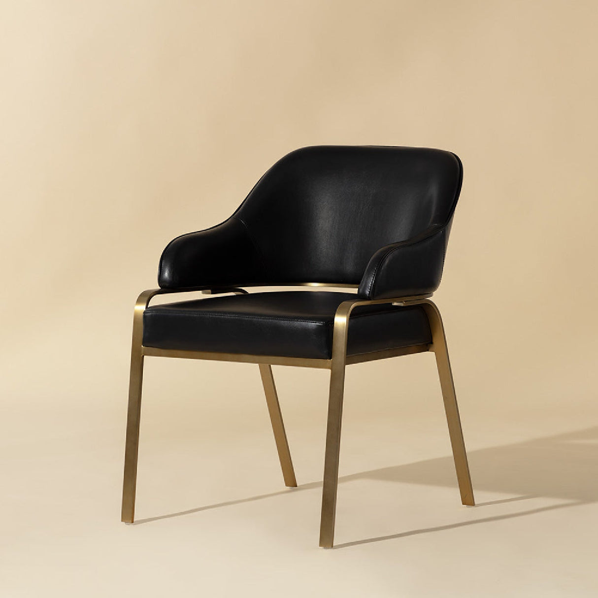 Curved-Back Leather Dining Armchair by Splendido Malachi Dining Chair, alternate view 20