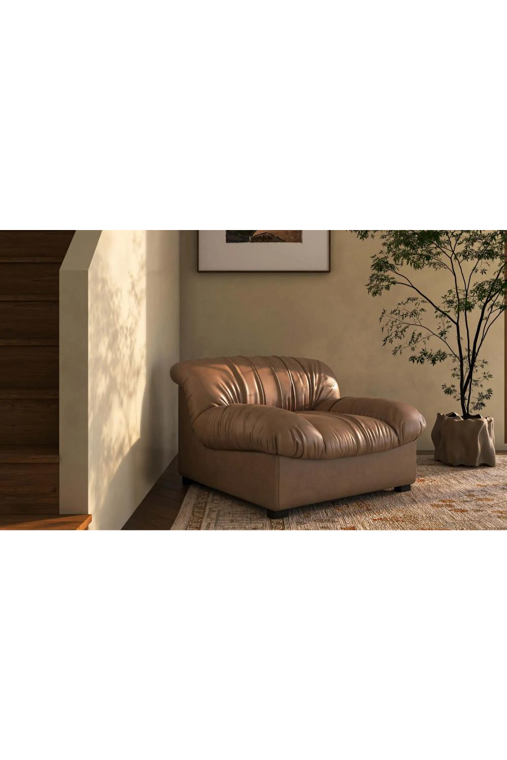 Vintage-Inspired Wrinkled Lounge Chair | Novi Living Halston | Oroa.com