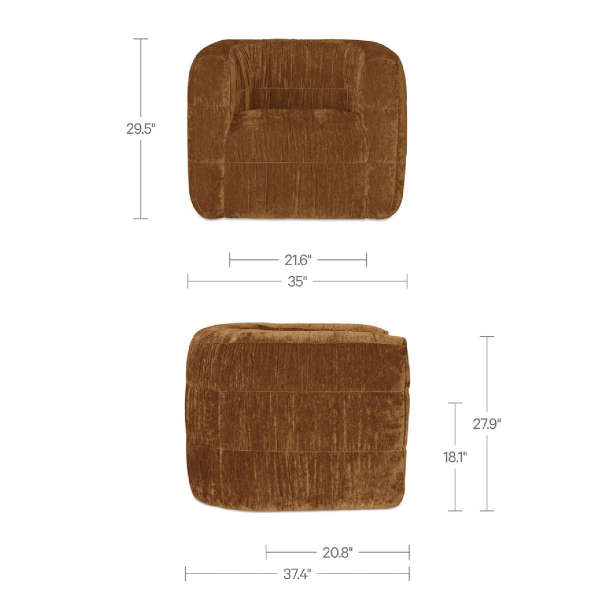 Modern or European furniture - Ruched Chenille Swivel Chair - www.oroa.com