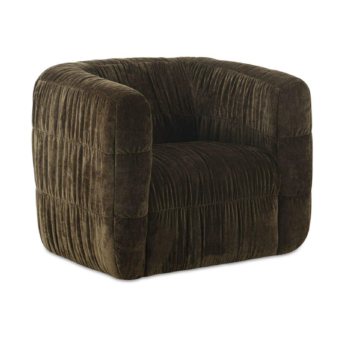 Ruched Chenille Swivel Chair | Novi Living Robson
