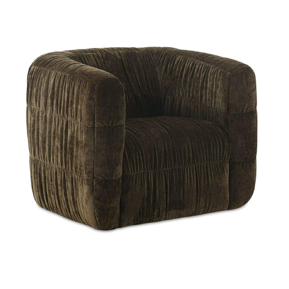 Modern or European furniture - Ruched Chenille Swivel Chair - www.oroa.com