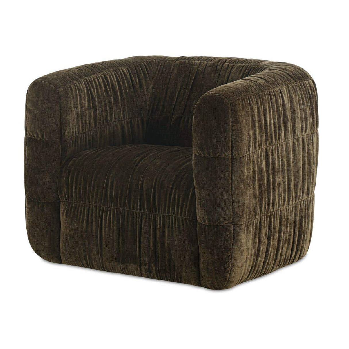 Ruched Chenille Swivel Chair | Novi Living Robson
