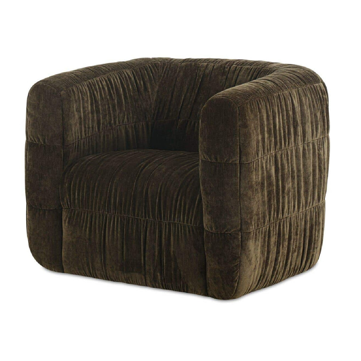 Modern or European furniture - Ruched Chenille Swivel Chair - www.oroa.com