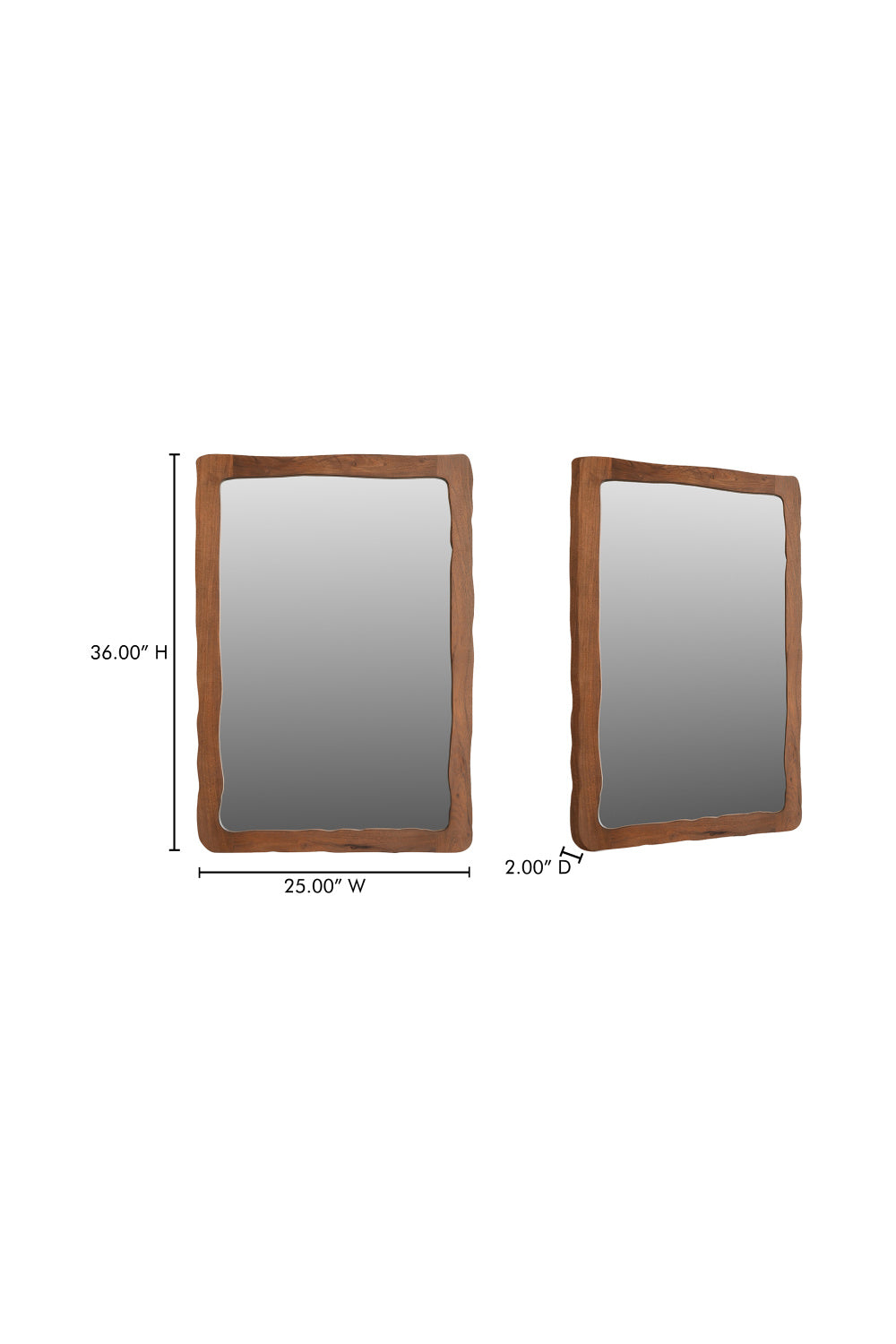 Modern European furniture - Brown Acacia Wood Mirror - www.oroa.com