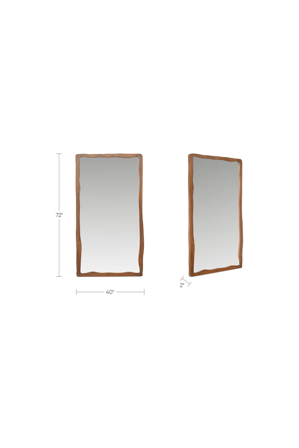 Modern European furniture - Brown Acacia Wood Mirror - www.oroa.com