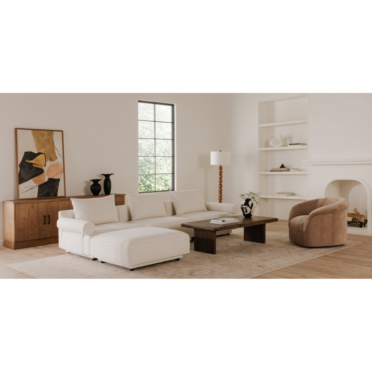 Modern European furniture - Brown Acacia Wood Coffee Table - www.oroa.com | Oroa.com