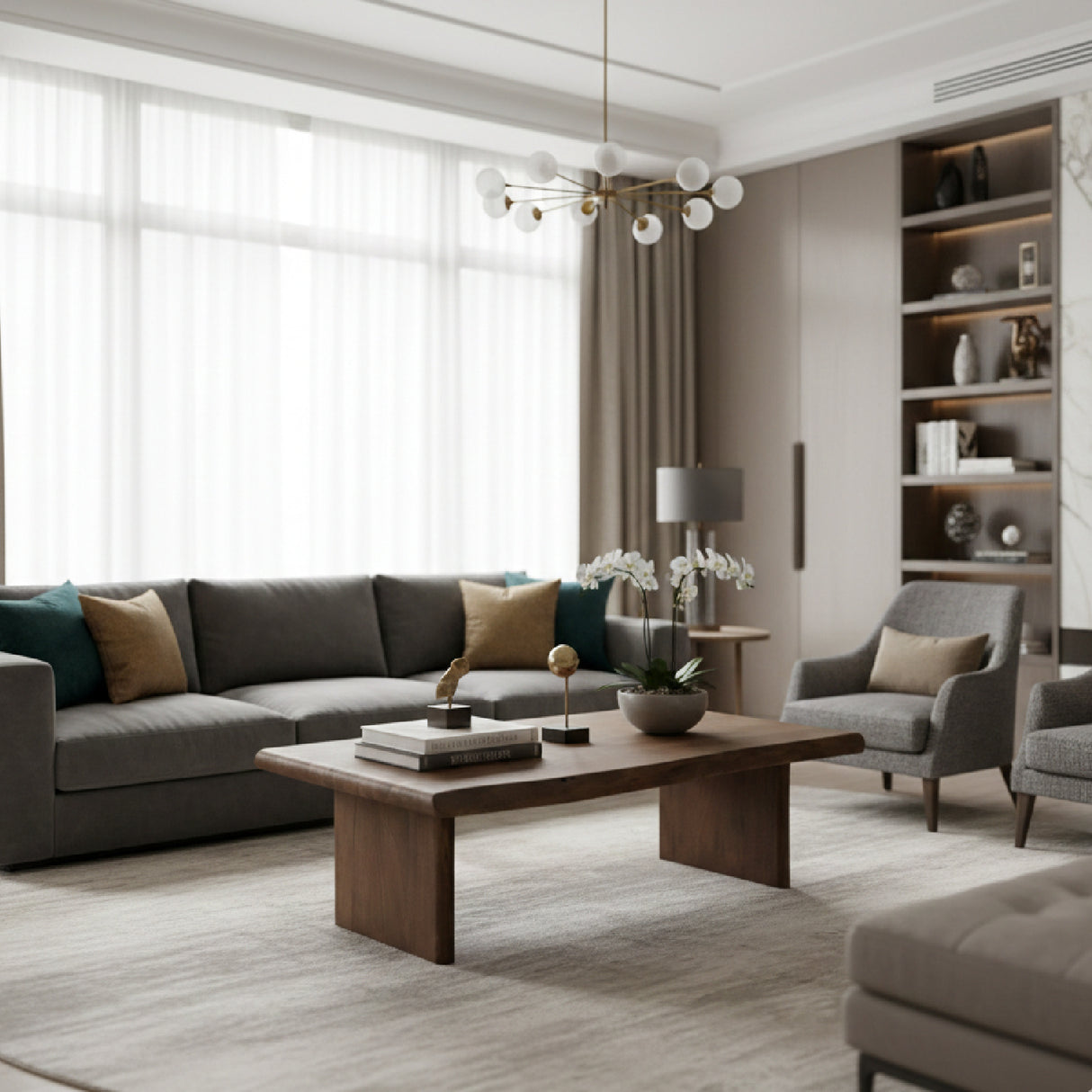Modern European furniture - Brown Acacia Wood Coffee Table - www.oroa.com | Oroa.com