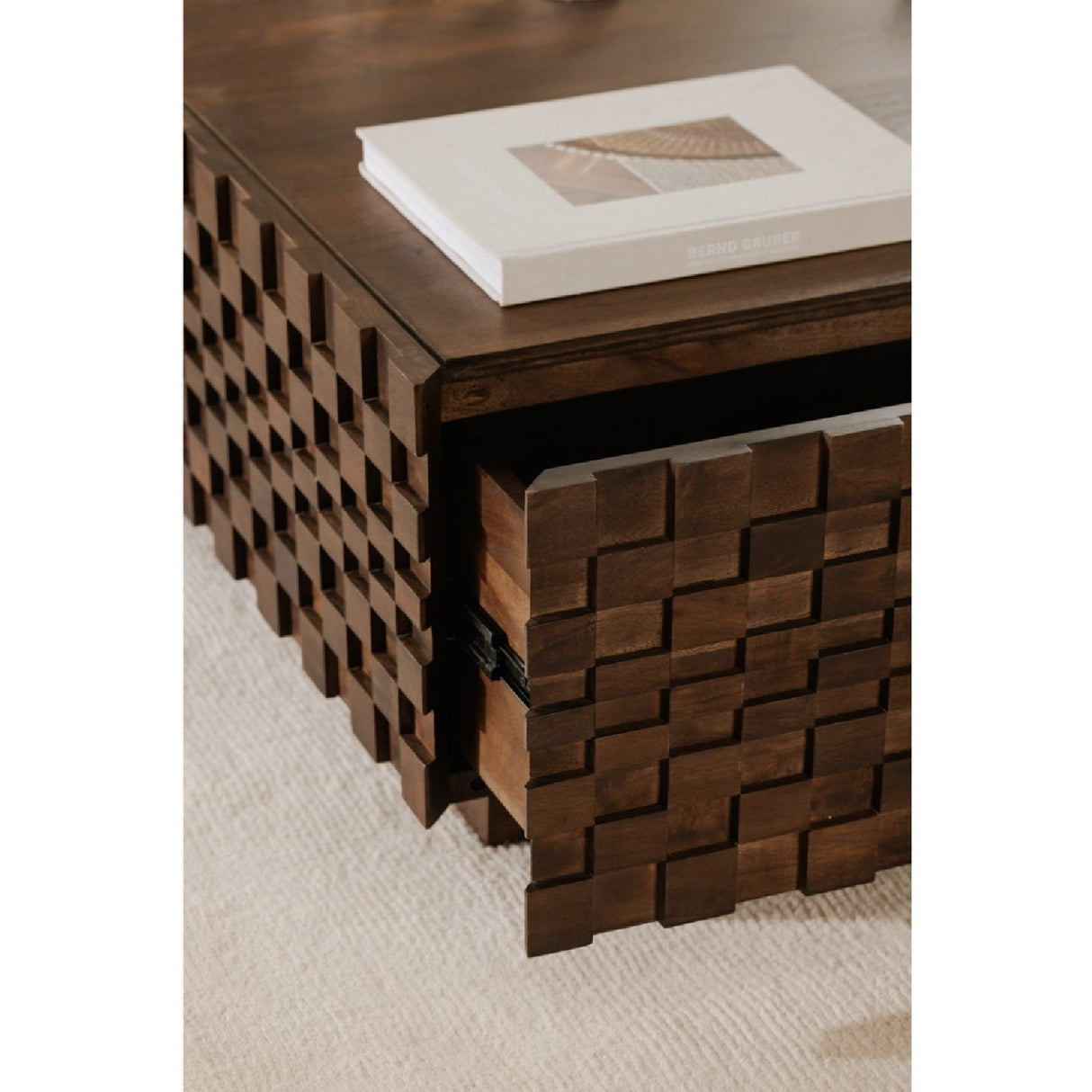 Modern European furniture - Acacia Storage Coffee Table - www.oroa.com