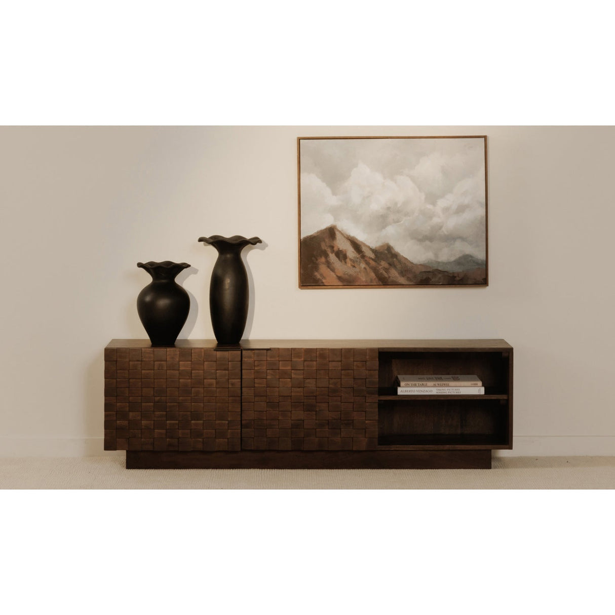Modern European furniture - Acacia 2-Door Media Cabinet - www.oroa.com