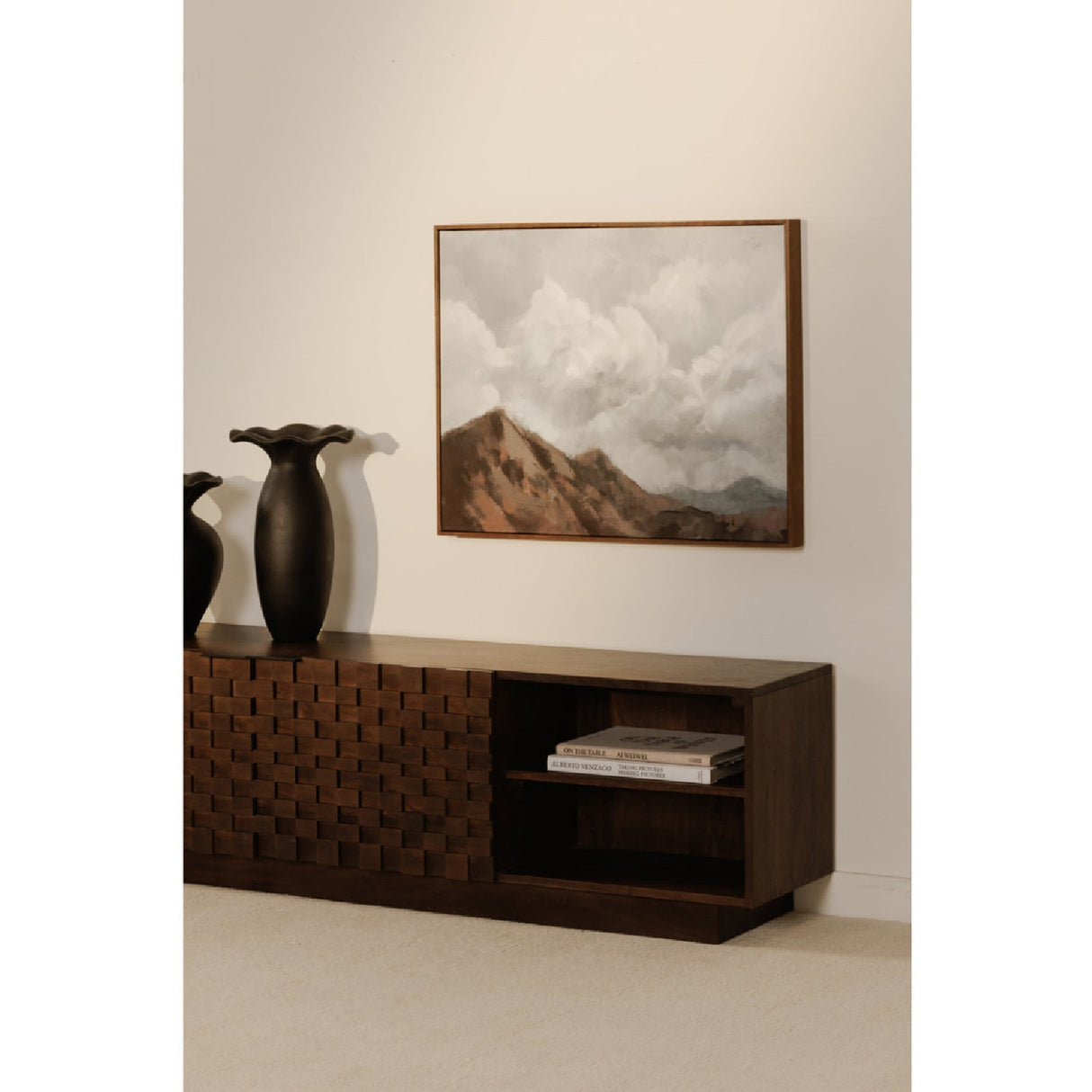 Modern European furniture - Acacia 2-Door Media Cabinet - www.oroa.com