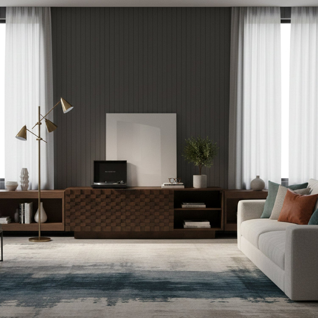 Modern European furniture - Acacia 2-Door Media Cabinet - www.oroa.com