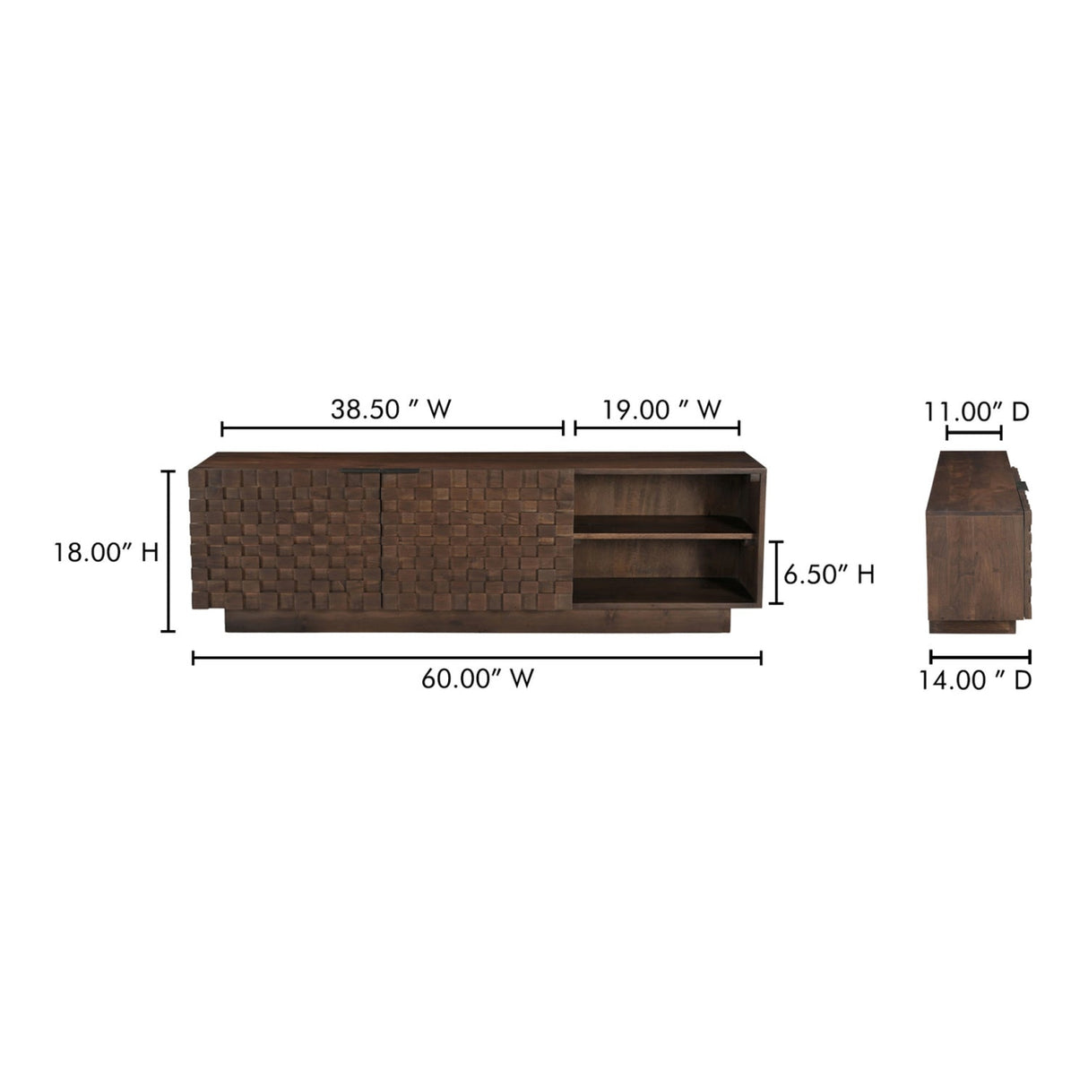 Modern European furniture - Acacia 2-Door Media Cabinet - www.oroa.com