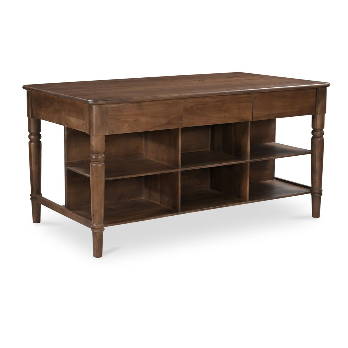 Modern European furniture - Acacia 3-Drawer Kitchen Island - www.oroa.com