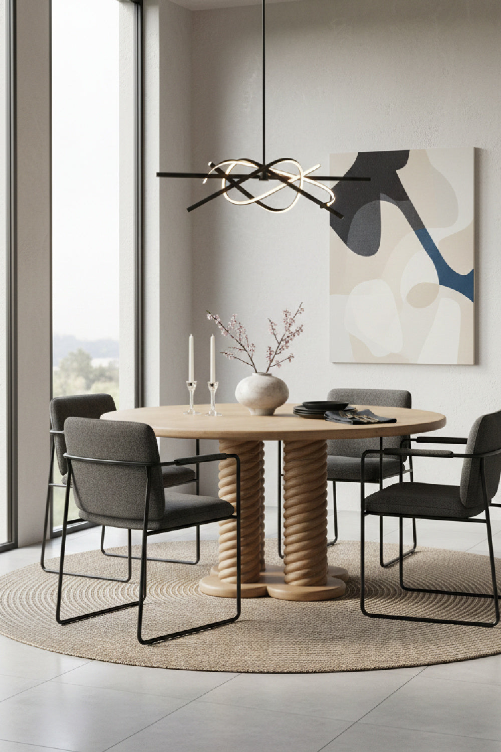 Oak Turned-Leg Dining Table | Novi Living Treccia