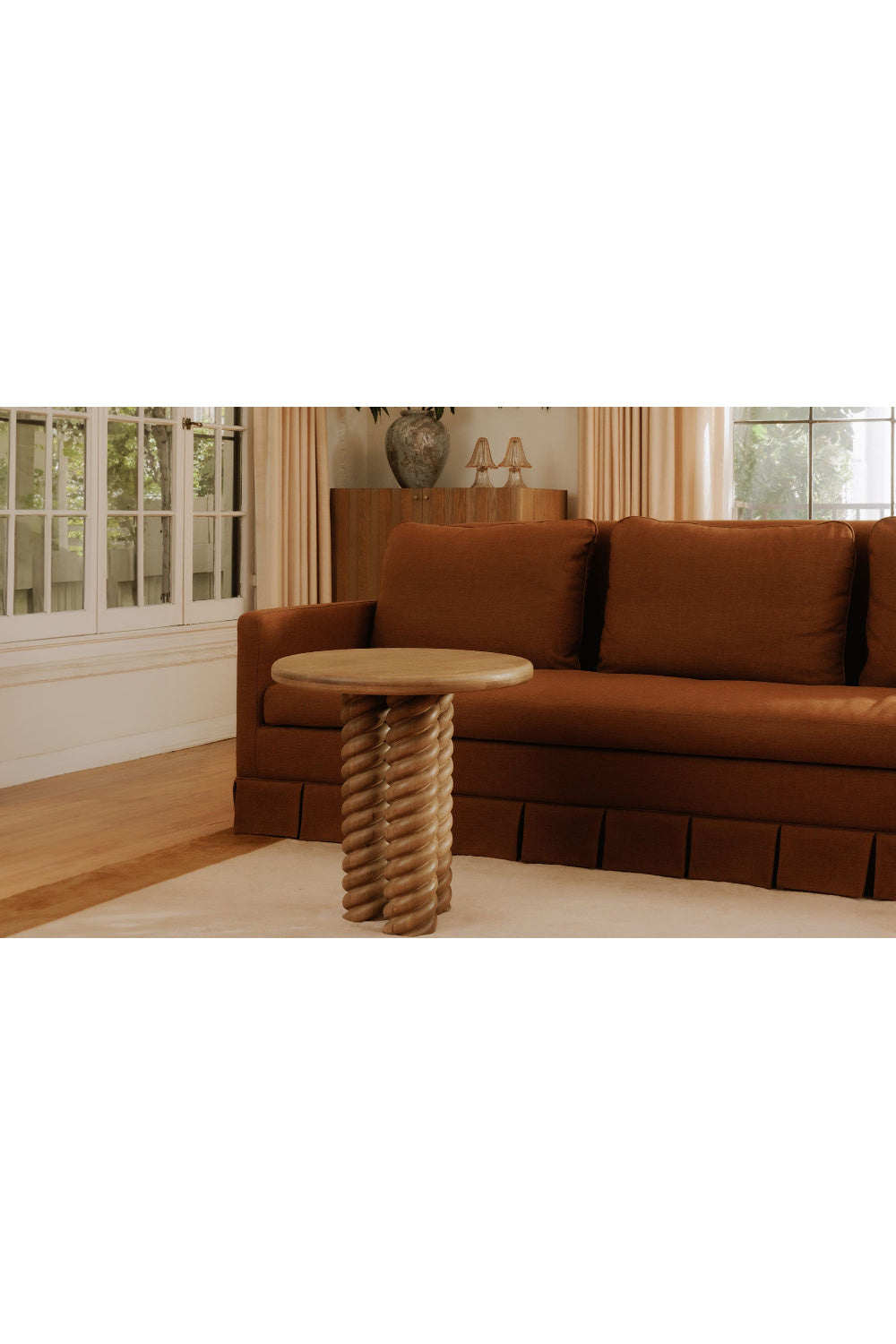 Modern European furniture - Oak Turned-Leg Side Table - www.oroa.com