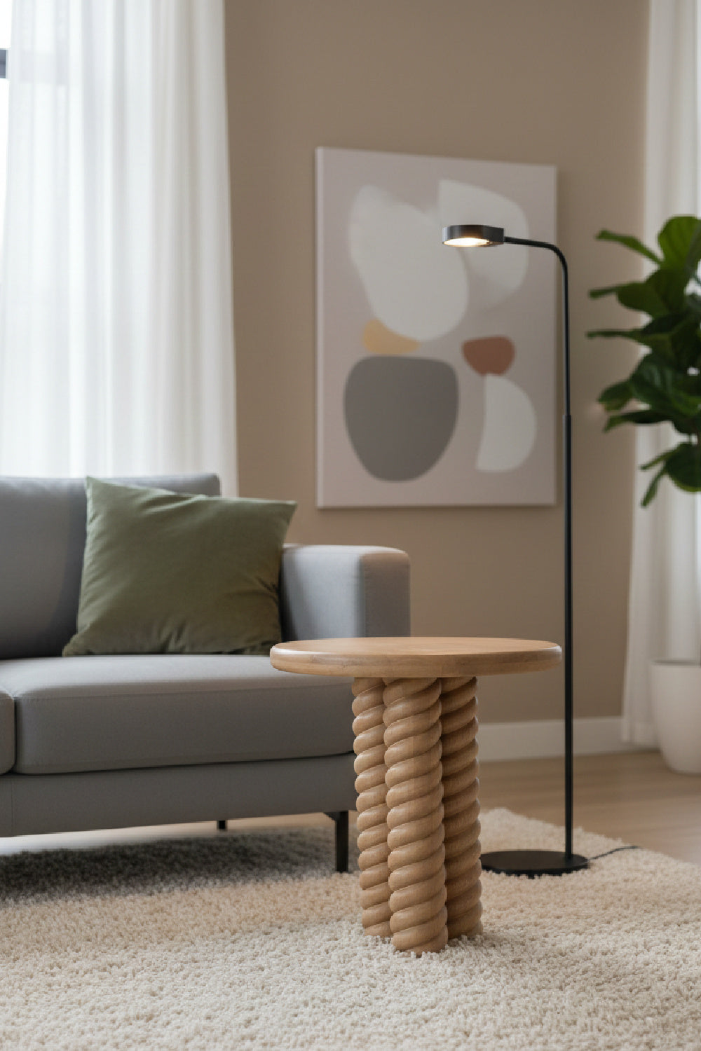 Modern European furniture - Oak Turned-Leg Side Table - www.oroa.com