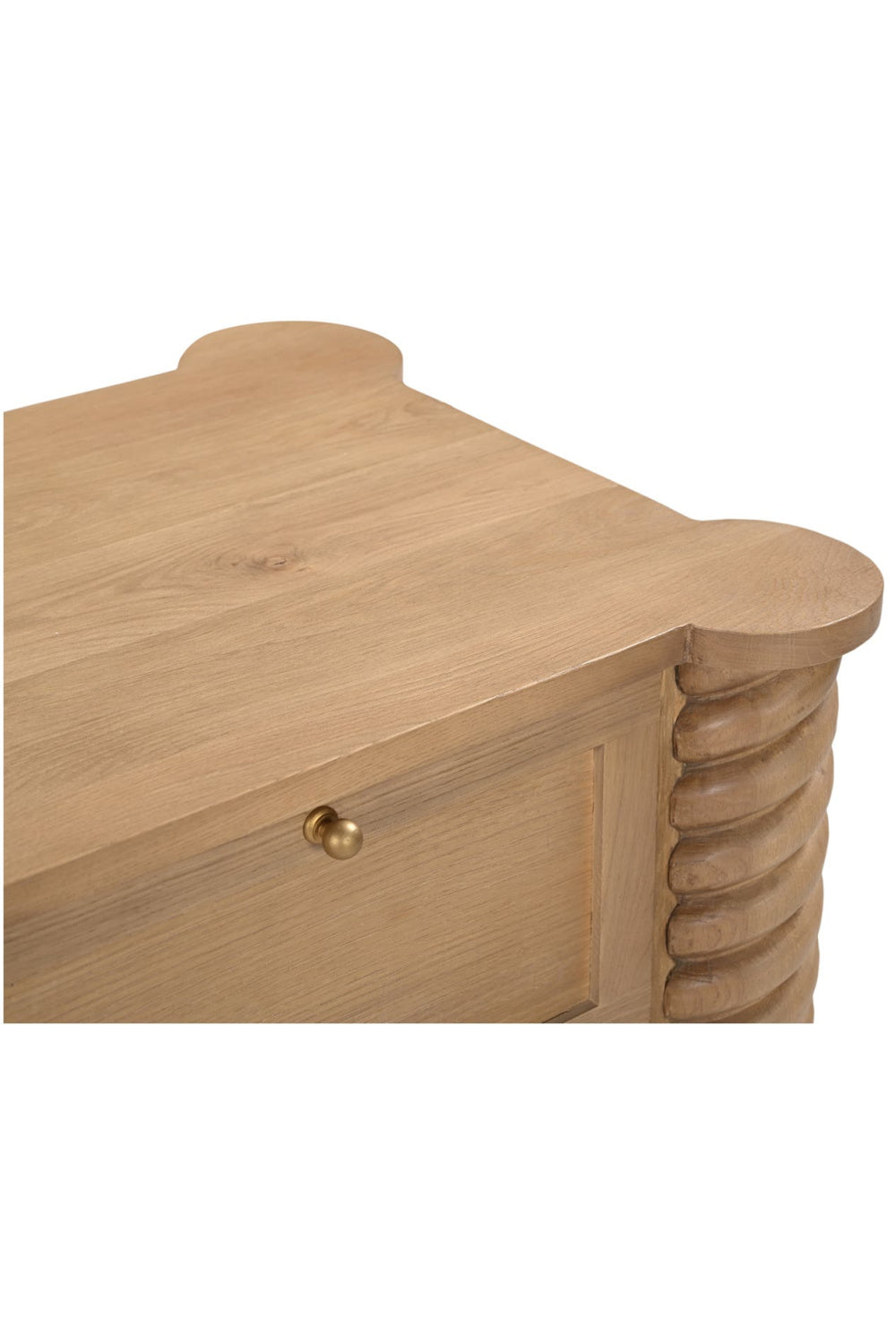 Modern European furniture - Oak Turned-Leg 2-Drawer Nightstand - www.oroa.com