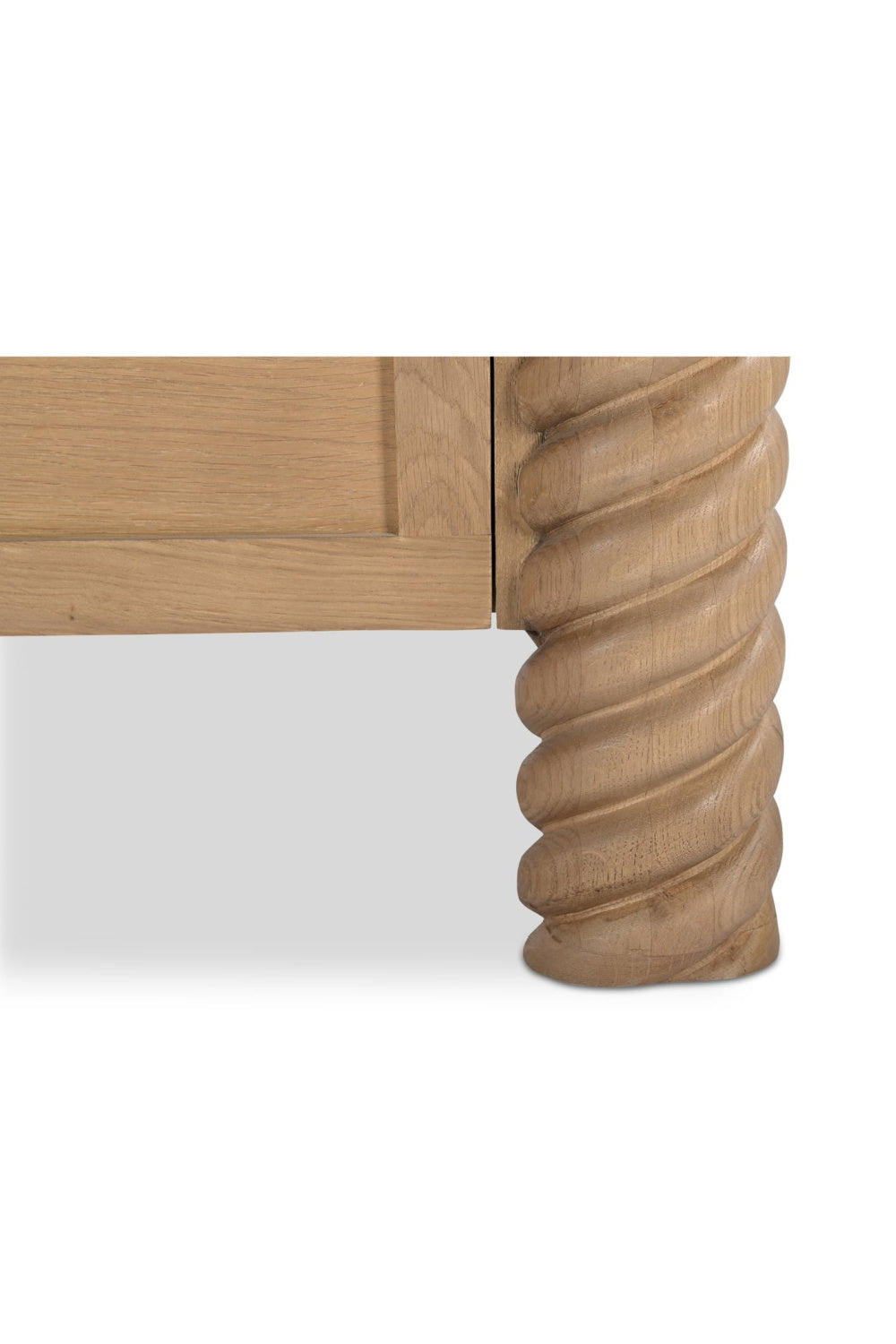 Modern European furniture - Oak Turned-Leg 2-Drawer Nightstand - www.oroa.com