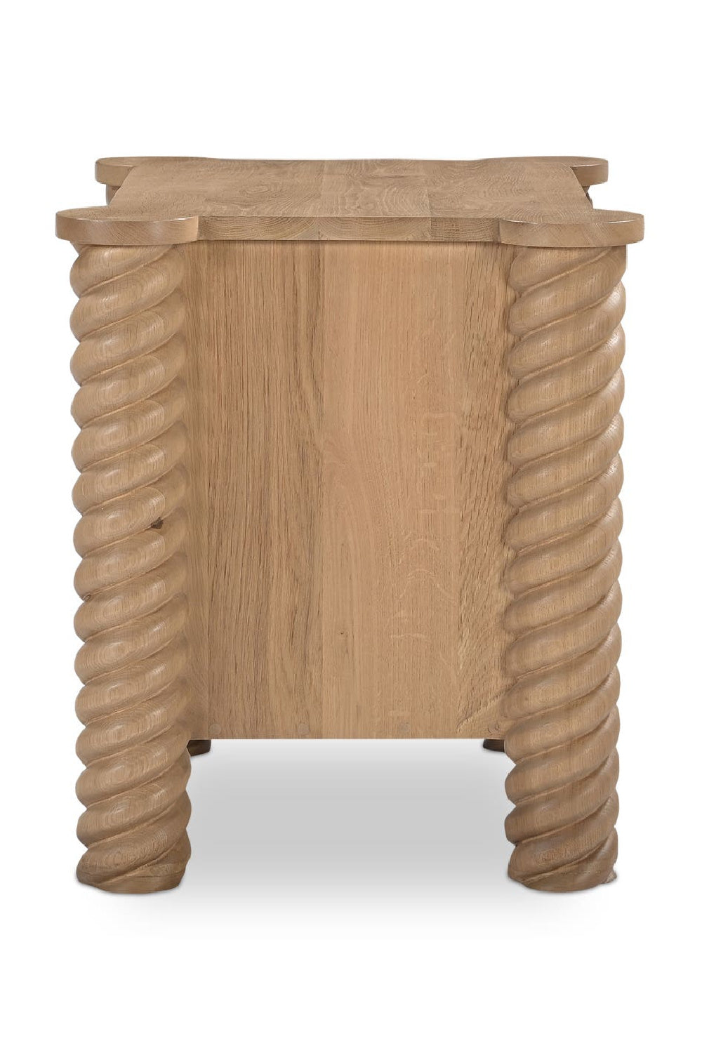 Modern European furniture - Oak Turned-Leg 2-Drawer Nightstand - www.oroa.com