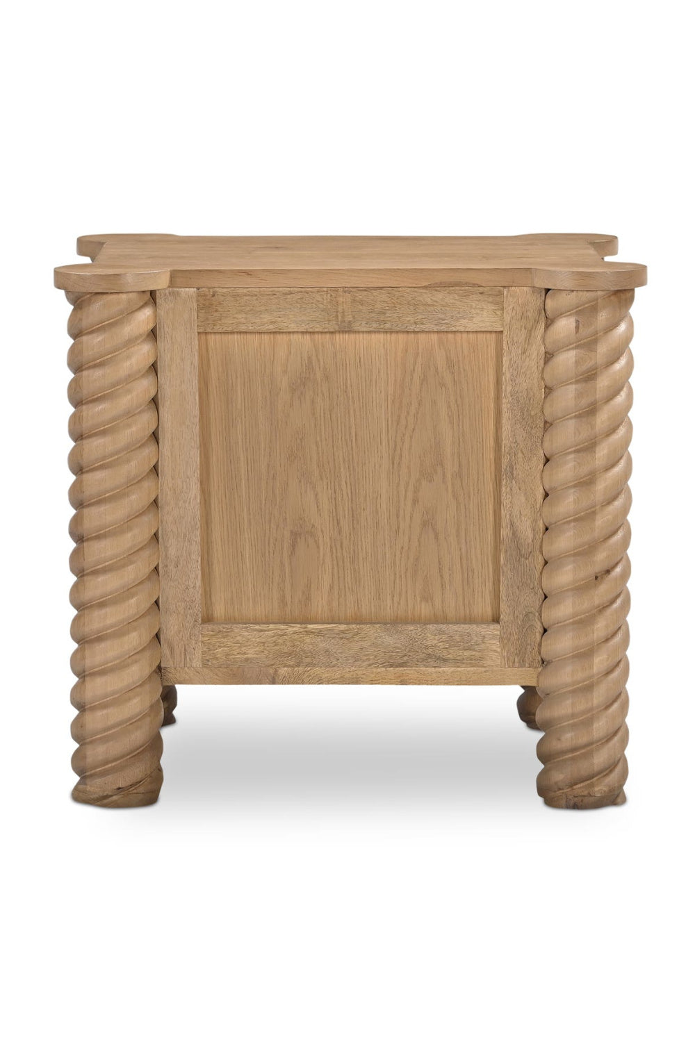 Modern European furniture - Oak Turned-Leg 2-Drawer Nightstand - www.oroa.com