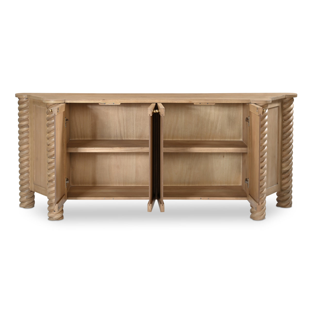 Modern European furniture - Oak Turned-Leg 4-Door Sideboard - www.oroa.com