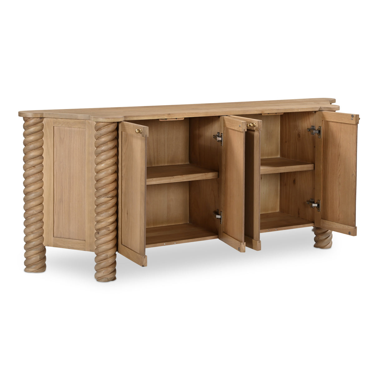 Modern European furniture - Oak Turned-Leg 4-Door Sideboard - www.oroa.com
