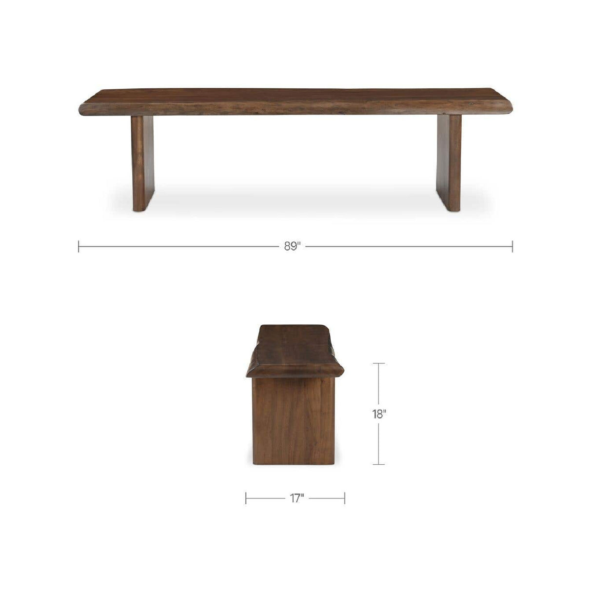 Modern European furniture - Brown Acacia Wood Dining Bench - www.oroa.com | Oroa.com