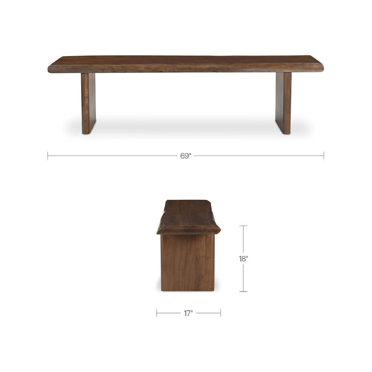 Modern European furniture - Brown Acacia Wood Dining Bench - www.oroa.com | Oroa.com