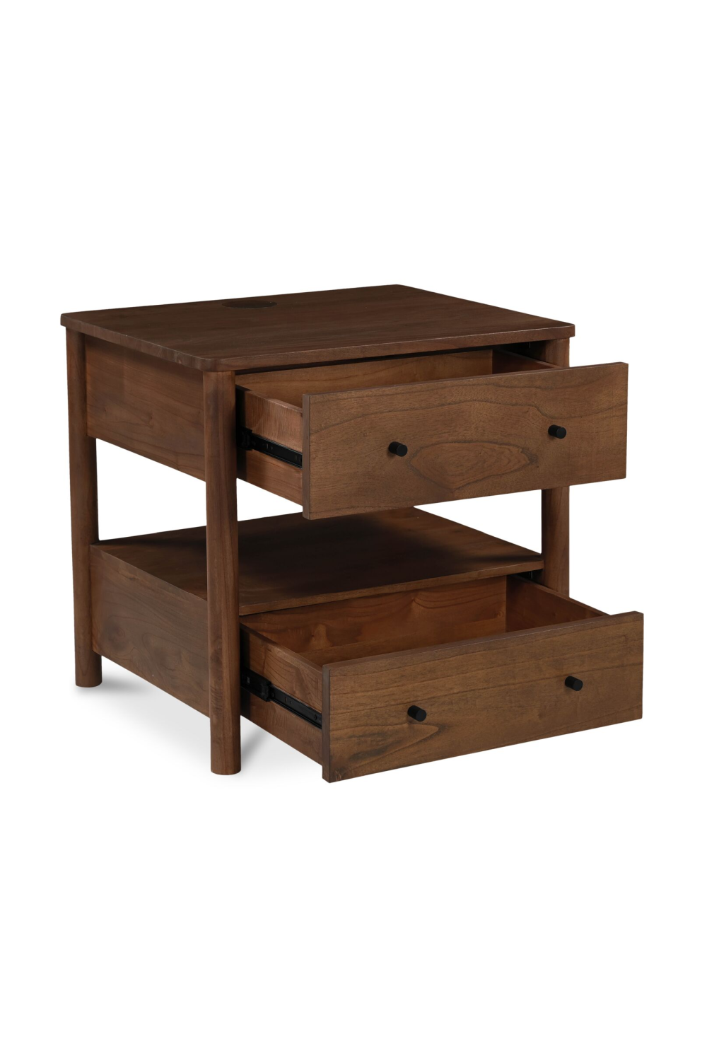 2-Drawer Wooden Charging Nightstand | Novi Living Lottie | Oroa.com