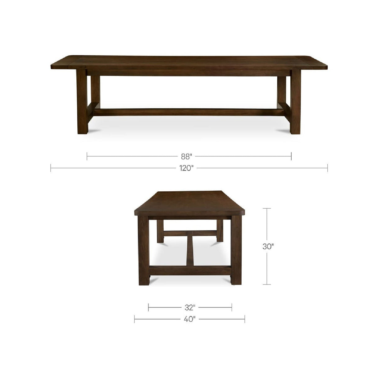 Modern European furniture - Brown Acacia Wood Dining Table - www.oroa.com