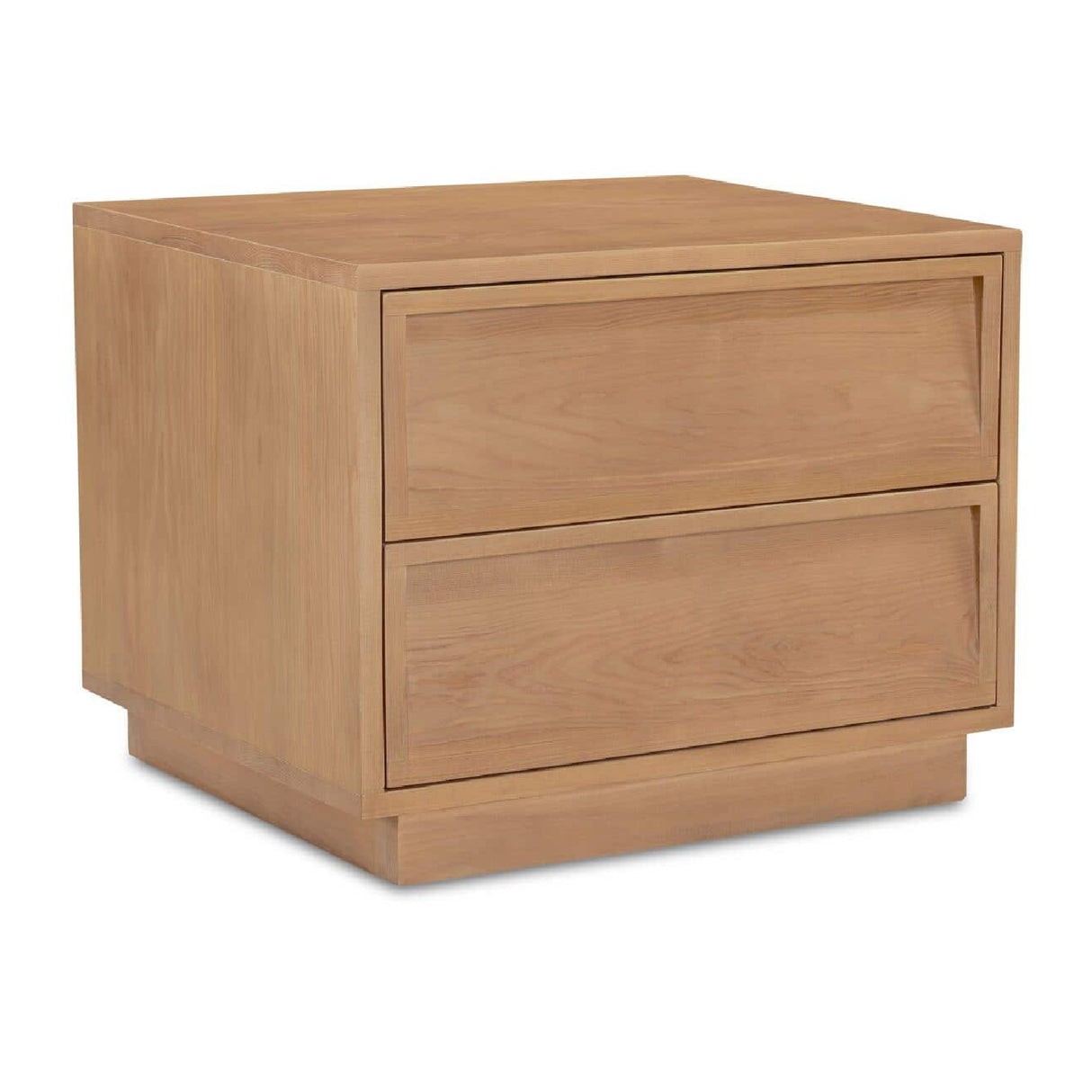 Modern European furniture - Natural Hardwood 2-Drawer Nightstand - www.oroa.com