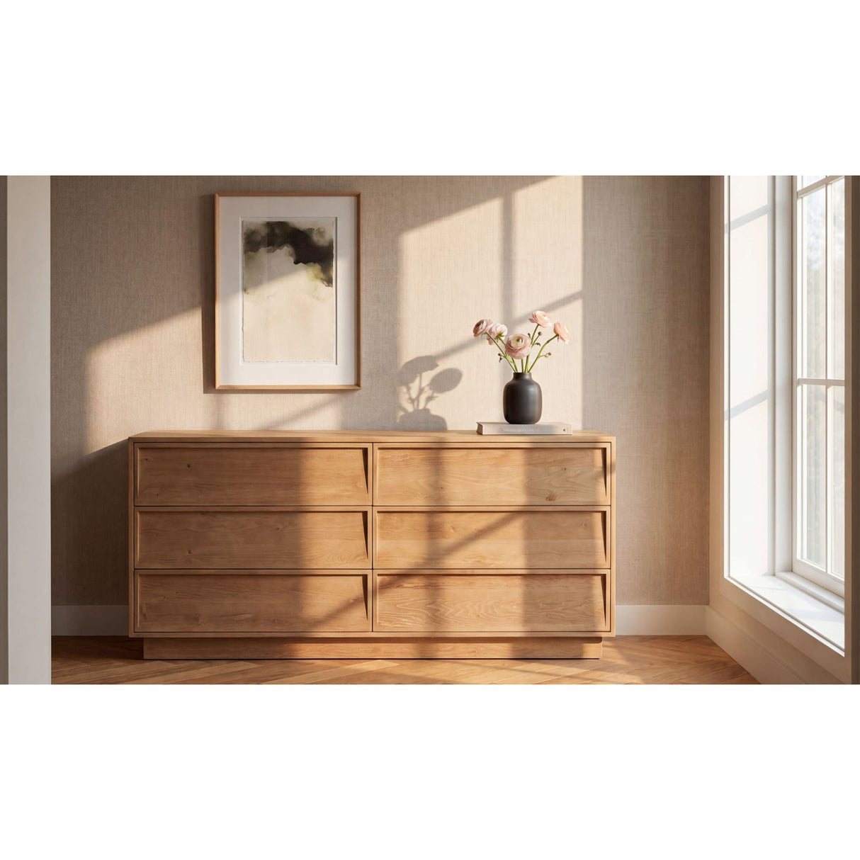 Modern or European furniture - Natural Hardwood 6-Drawer Dresser - www.oroa.com