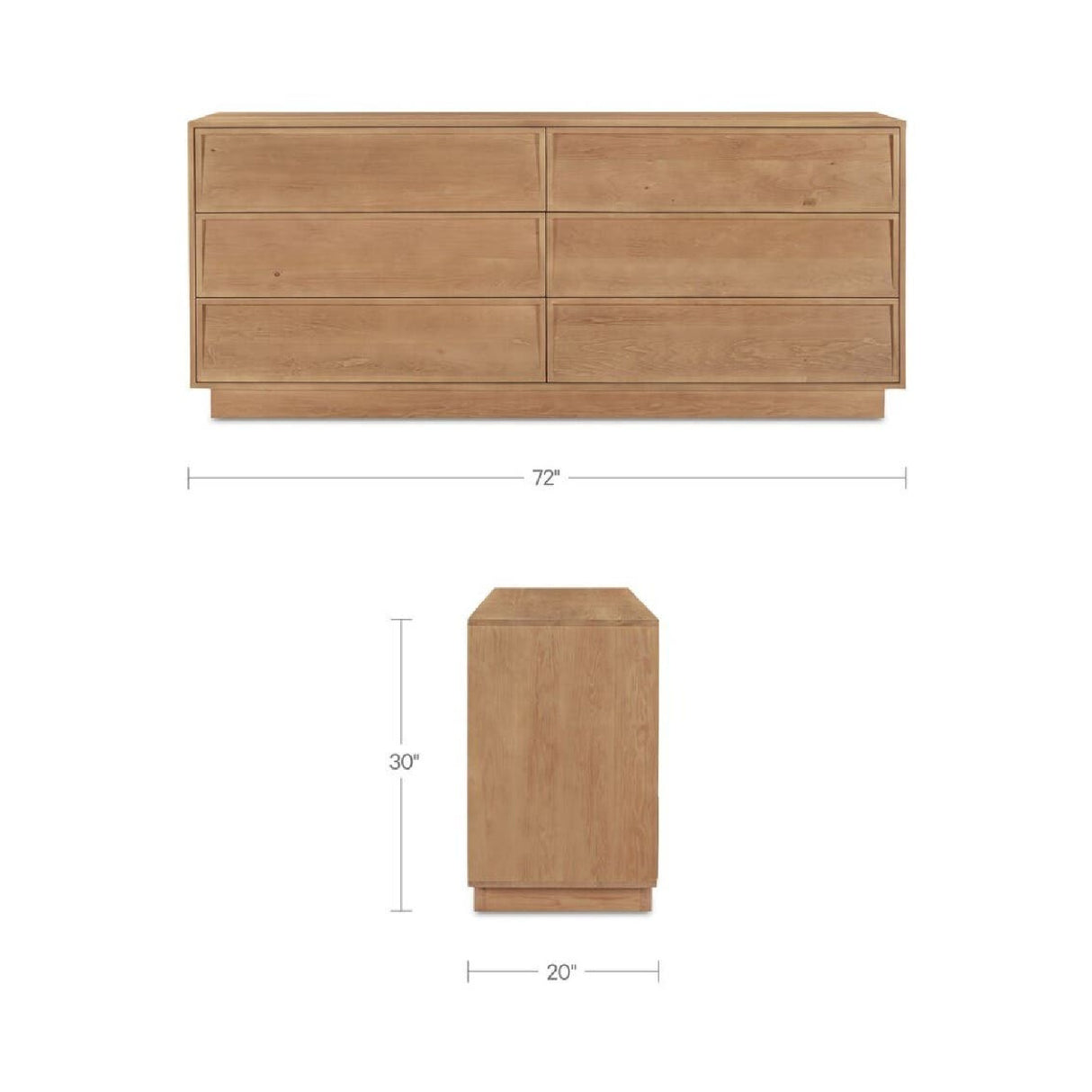 Modern or European furniture - Natural Hardwood 6-Drawer Dresser - www.oroa.com